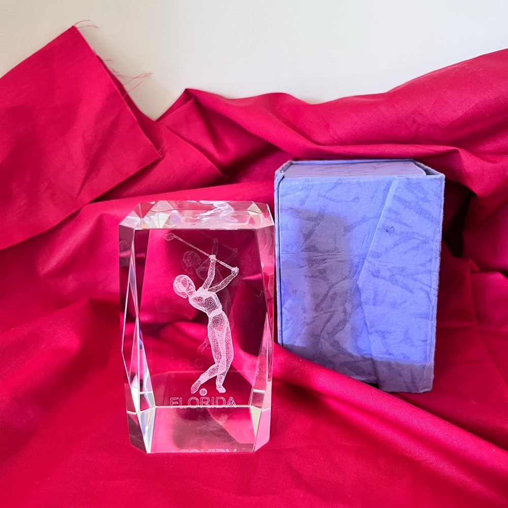 Crystal Golf Figurine with Box